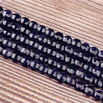 Lanli módne šperky prírodný klenot Modrá pieskovec tortu interval voľné perličiek 6x6mm DIY náramok, náhrdelník a príslušenstvo