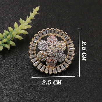 Lanyika Módne Šperky Trendy Jemné Kruh s Kvetinou Brošňa Pin pre Zapojenie sa Denne Micro Spevnené Zirkón Populárne Darčeky
