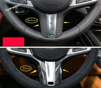 Lapetus Volantu, Dekorácie Pásy Kryt Trim 2 Ks ABS Doplnky Interiéru vhodné Na BMW X5 G05 2019 2020 Uhlíkové Vlákna Vzhľad