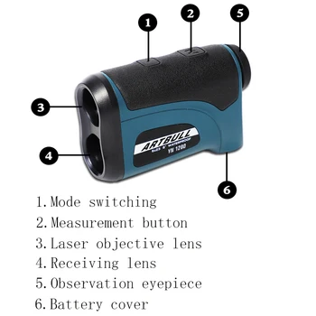 Laserový diaľkomer Lov 800m 1200m Ďalekohľad Laserový Merač Vzdialenosti Golf Digitálne Monokulárne Rozsah Finder Uhol merací nástroj