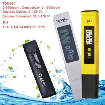 LCD Displej 2 ks PH Tester+TDS& ES Meter/TDS-3 Meter/ PH Papiera Tester Meter pre Meranie Kvality Vody Čistota Bazén