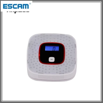 LCD Fotoelektrické Nezávislé CO Plynový Senzor oxidom Uhoľnatým Alarm Bezdrôtový CO Detektor Voice alarm Domov ESCAM AL616