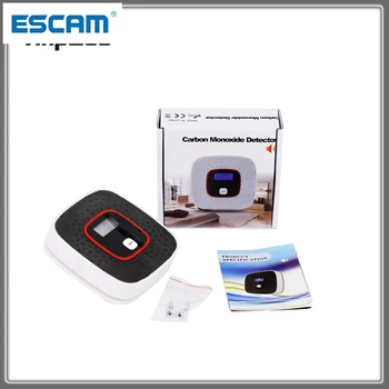 LCD Fotoelektrické Nezávislé CO Plynový Senzor oxidom Uhoľnatým Alarm Bezdrôtový CO Detektor Voice alarm Domov ESCAM AL616