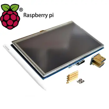 ! LCD modul Pi 5 palcový TFT Odporový Dotykový Displej LCD štít modul, HDMI rozhranie pre Raspberry Pi 3+/B+/2B
