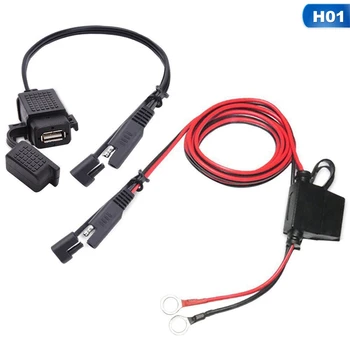 Lcyonger 1Pcs Motocykel USB Nabíjačka SAE USB Kábel, Adaptér, Telefón, GPS Tablety Nepremokavé 2.1 Auto Auto