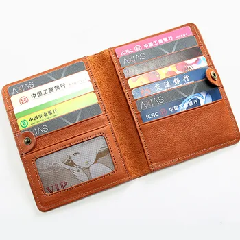 LEACOOL Business Pas Vzťahuje na Držiteľa Multi-Function ID Kartou Ženy Muži Originálne Kožené Peňaženky Prípade Cestovné Príslušenstvo