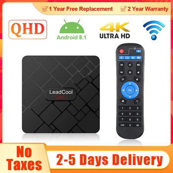 Leadcool Mini Smart TV Box 4K QHD Android 8.1 TV Box RK3228A H. 265 Media Player Set-top-Box