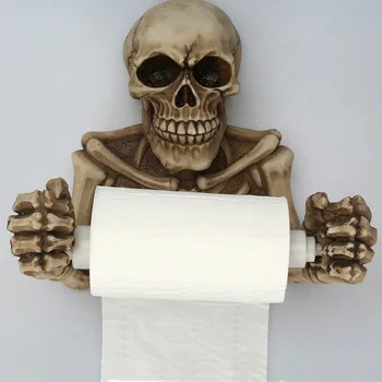 Lebka Toaletný Papier Rolka Držiak na Stenu Mount Suchý Uterák Kúpeľňa Domova Porte rouleau de papier Halloween kúpeľňa decor BDF99