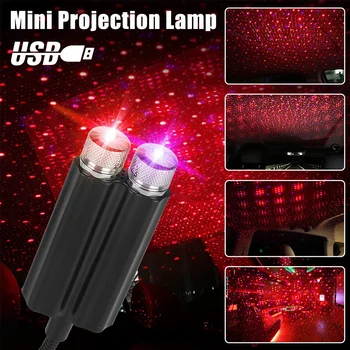 LED Auto Strechy Star Nočné Svetlo Projektora Atmosféru Galaxy Lampa USB Dekoratívne Lampy Nastaviteľné Viaceré Svetelné Efekty