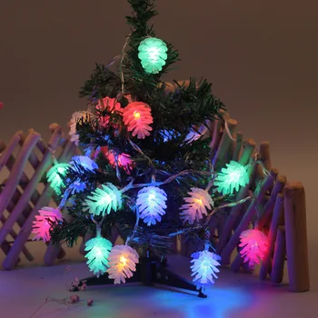 LED Big Pineal Ovocie String Svetlá Víla Garland Dekorácie na Vianočný Stromček Izba Valentína Batérie svadobné svetla, záhrade
