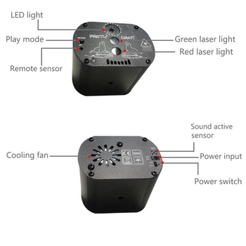 Led Disco Svetlo Hlasové Ovládanie Hudby Laserový Projektor Svetlá 60 Modelov RGB Fáze Svetlá Účinok Lampy Party Show s Regulátor