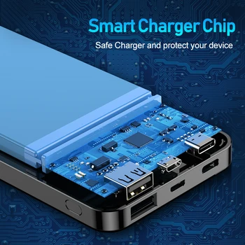LED Displej 10000mAh Powerbank Prenosné Nabíjačky Rýchle Externé Batérie Banka Pre iPhone Xiao Mi 9 iPhone USB Typu C, Napájanie