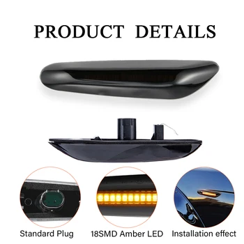 LED Dynamické Bočné Obrysové Svetlo Zapnite indikátor signálu repeater Lampa pre BMW X1 E84 E90 E91 E92 X3 E83 E53 E60 E61 E81 E82 E87 E88