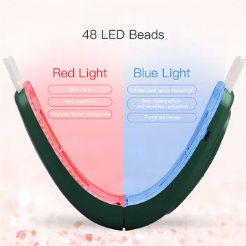 LED Fotón Terapia V-Tvar Zoštíhlenie Tváre Zdvíhacie Masér Micro-Súčasné Elektrické Vibrácie Tváre Omladenie Pleti Firma Krása