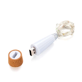 LED Fľaša Vína Rozprávkových Svetiel USB Nabíjateľné Powered String Svetlo Svadobné Záhradné Dekorácie Vonkajšie osvetlenie Garland Strany Lampa