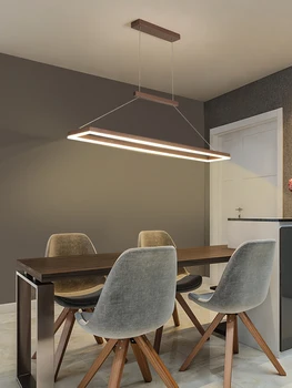 LED Jedáleň Luster Nordic luxusné minimalistický Moderný minimalistický office pásy svetla na recepcii Hnedé Bar Visí lampa