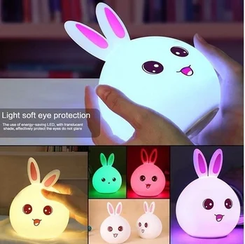 Led Králik Nočné Svetlo USB pre Deti Baby Deti Darček Zvierat Cartoon Dekoratívne Lampy, Nočné Spálňa Obývacia Izba