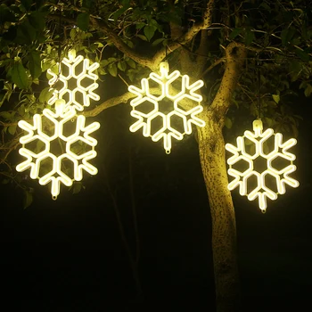 Led malé blikajúce svetlá Party Dekorácie Simulátor snehové Vločky, hviezdy, svetlá vonkajšie stromy visí prívesky, Vianočné Dekorácie