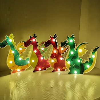 LED Maľované Alpaky Dinosaura Dekoratívne Modelovanie Svetlo Svietiť, Nočné Svetlo Dieťa Spí Hračka Kinderen Vianoce Nový Rok Darček