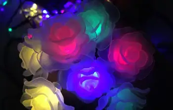 LED nové ruže kvet string svetla dekorácie dovolenku farebné svetlo batérie poľa lampa string 3m 20led