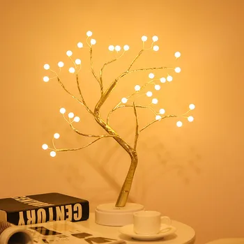 LED Nočné Osvetlenie Mini Vianočný Stromček Medený Drôt Garland Lampa pre Domáce Deti Spálňa Decor Rozprávkových Svetiel Led Lampa Dovolenku Osvetlenie