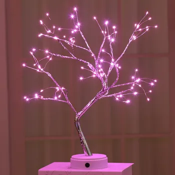 Led Nočné Svetlo Mini Vianočný Stromček Medený Drôt Garland Lampa Pre Domáce Deti Spálňa Decor Rozprávkových Svetiel Svietidlá Dovolenku Osvetlenie