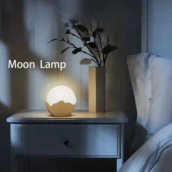 LED Nočné Svetlo s Pohybovým Senzorom Dotykový Spínač, LED Mesiac Lampa Deti Detská Nočná Spálňa Lampa USB Stmievateľné Nočné Lampy