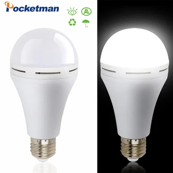 LED Núdzové Svetlo E27 9W 12W 15W 18W LED Žiarovky Nabíjateľná Batéria, Osvetlenie, Lampy, Vonkajšie Osvetlenie Bombillas Lampa