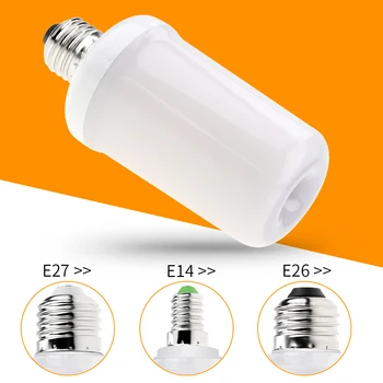 LED Oheň Žiarovku E27 Plameň Účinok Tvorivé Žiarovka E14 LED Horiace Sviečky Lampy E26 Blikanie Emulácia 99leds 2 Režimy AC85-265V