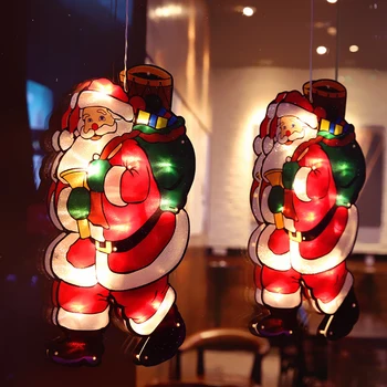 LED prísavky Okno Závesné Osvetlenie Vianočné Girlandy Dekorácie Atmosféru Scény Rozloženie Dovolenku Nový Rok Party Dekor Svetlá