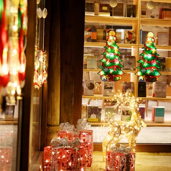 LED prísavky Okno Závesné Osvetlenie Vianočné Girlandy Dekorácie Atmosféru Scény Rozloženie Dovolenku Nový Rok Party Dekor Svetlá