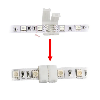 LED Pás Svetla Konektor 10-Pack 4Pin, 8 mm 10 mm LED Pásy Solderless Konektor pre SMD5050 2835 RGB LED Pásy