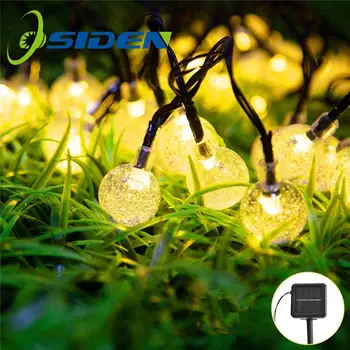 Led Reťazec Svetla Slnečnej 20/50 LED Crystal ball 5M/7M LED Reťazec Rozprávkových Svetiel Solárne Girlandy Záhrada Vianočná Výzdoba Pre Vonkajšie