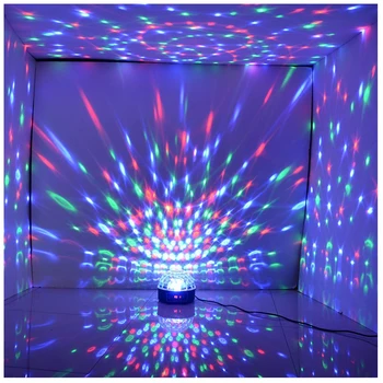 LED RGB Crystal Magic Ball Účinok Svetla DMX Disco Dj Stage Svetlo pre KTV Klub, Pub, Bar Svadobné Zobraziť Hlasom aktivovaný