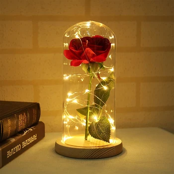LED Romantické Ruže Kvet String Víla Svetlo Sklenené Fľaše Svetlo LED Reťazec Nočný Stolík Svetlo Pre Mamu Pani Dievča, Darček k Narodeninám