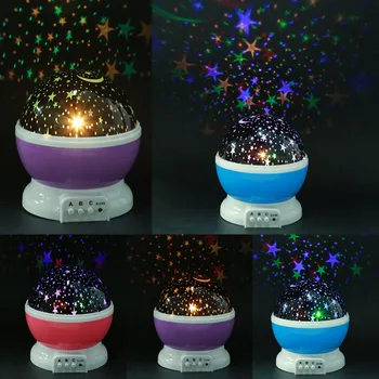 LED Rotačné Projektor, Hviezdna Noc Lampa Premietacie Svetlá Vianoce, Narodeniny Business Darček S USB Alebo Napájaný z Batérií