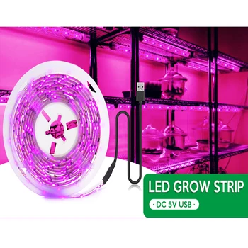 LED Rásť Svetlo celé Spektrum 5V USB Rásť Svetelné Pásy 2835 LED Phyto Svietidlá Pre Rastliny Skleníkových Hydroponické Pestovanie