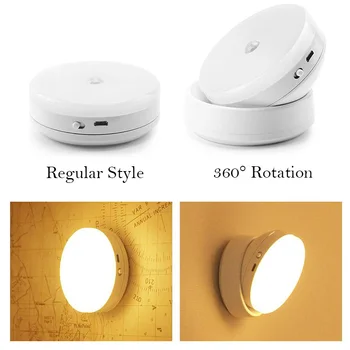 LED Senzor Pohybu, Nočné Svetlo, Spálne, Skrine USB Nabíjateľné Bezdrôtové Magnetické Nástenné Svietidlo Auto ON OFF Skrine v Chodbe Osvetlenie