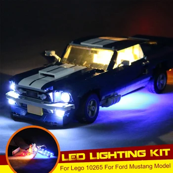LED Svetla Kit Iba 10265 pre Ford Mustang pre Model Bloky Hračky Tehál USB LED Osvetlenie Auta s Batériou Box