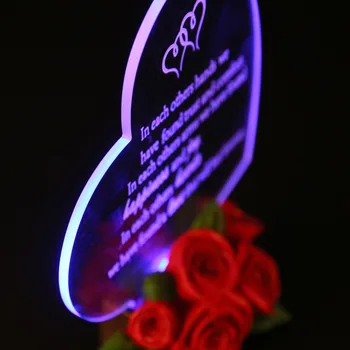 LED Svetlo Svadobný Dar v Tvare Srdca Svadobné Dekorácie, Doplnky Ploche Ozdoby Lásky, Dekorácie, Doplnky Narodeninovú Tortu