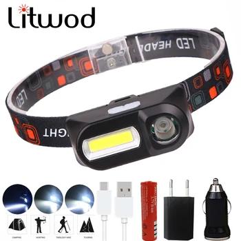LED Svetlomet Q5+KLAS Dvojitý prepínač Prenosný mini položky svetla, 3 režimy, vstavaný USB Nabíjateľné batérie svetlometu nočný rybolov