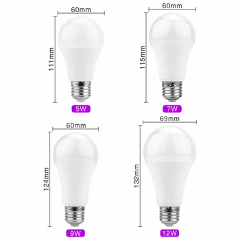 LED Súmraku Do Úsvitu Žiarovku 5W 7W 9W 12W E27 Senzor Vonkajšie Svetlo AC 110V 220V 85-265V Deň, Noc, Svetlo, Automatické ZAPNUTIE/VYPNUTIE LED Smart Lampa