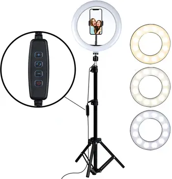 LED Vyplniť Krúžok Svetlo 160CM Statív Stojí Držiaka Telefónu Selfie make-up Live Streaming YouTube Stmievateľné Ringlight Fotografie Lampa