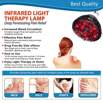 LED Červené Svetlo Terapia Žiarovka 18/54W Infračervené Svetlo 660nm 850nm Terapia Prístrojom Skin Zdravotnej Starostlivosti Späť Ramene Úľavu od Bolesti