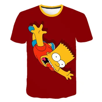 Legrační Karikatúra Simpson A Jeho Syn 3d Full Print T Shirt Chlapec Tričko Deti Roztomilý Topy Cartoon Tee Tričko Fille Nova 3-16Y