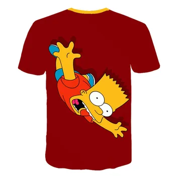 Legrační Karikatúra Simpson A Jeho Syn 3d Full Print T Shirt Chlapec Tričko Deti Roztomilý Topy Cartoon Tee Tričko Fille Nova 3-16Y