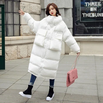 Leiouna Plný Hrubé Dlhá Vetrovka Plus Veľkosť Módne Bavlna Kabát Ženy Kórejský 2020 Žena Bavlna Kabát, Bundy Vrchné Oblečenie Snehu Nosenie