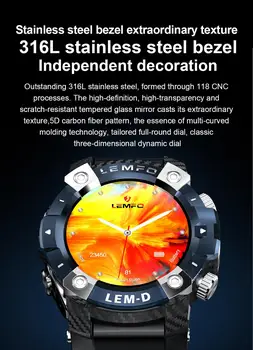 LEMFO LEMD Smart Hodinky Mužov Bezdrôtová 5.0 Slúchadlo 2 V 1 360*360 HD Displej, Šport Smart Hodinky Pre Android IOS Pre-predaj