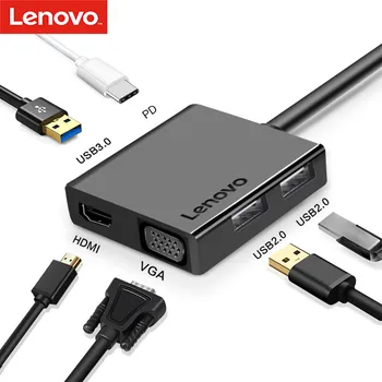 Lenovo USB 3.1 Typ-C Rozbočovač HDMI Adaptér 4K Thunderbolt 3 USB C Hub s Nábojom 3.0 TF SD Slot Čítačky PD Pre Lenovo ThinkPad