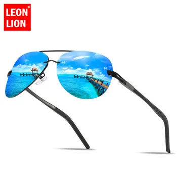 LeonLion 2021 Polarizované slnečné Okuliare Mužov Značky Dizajnér UV400 Klasické Okuliare Gafas Kovové Okuliare Okuliare Pre Mužov/Ženy Jazdy